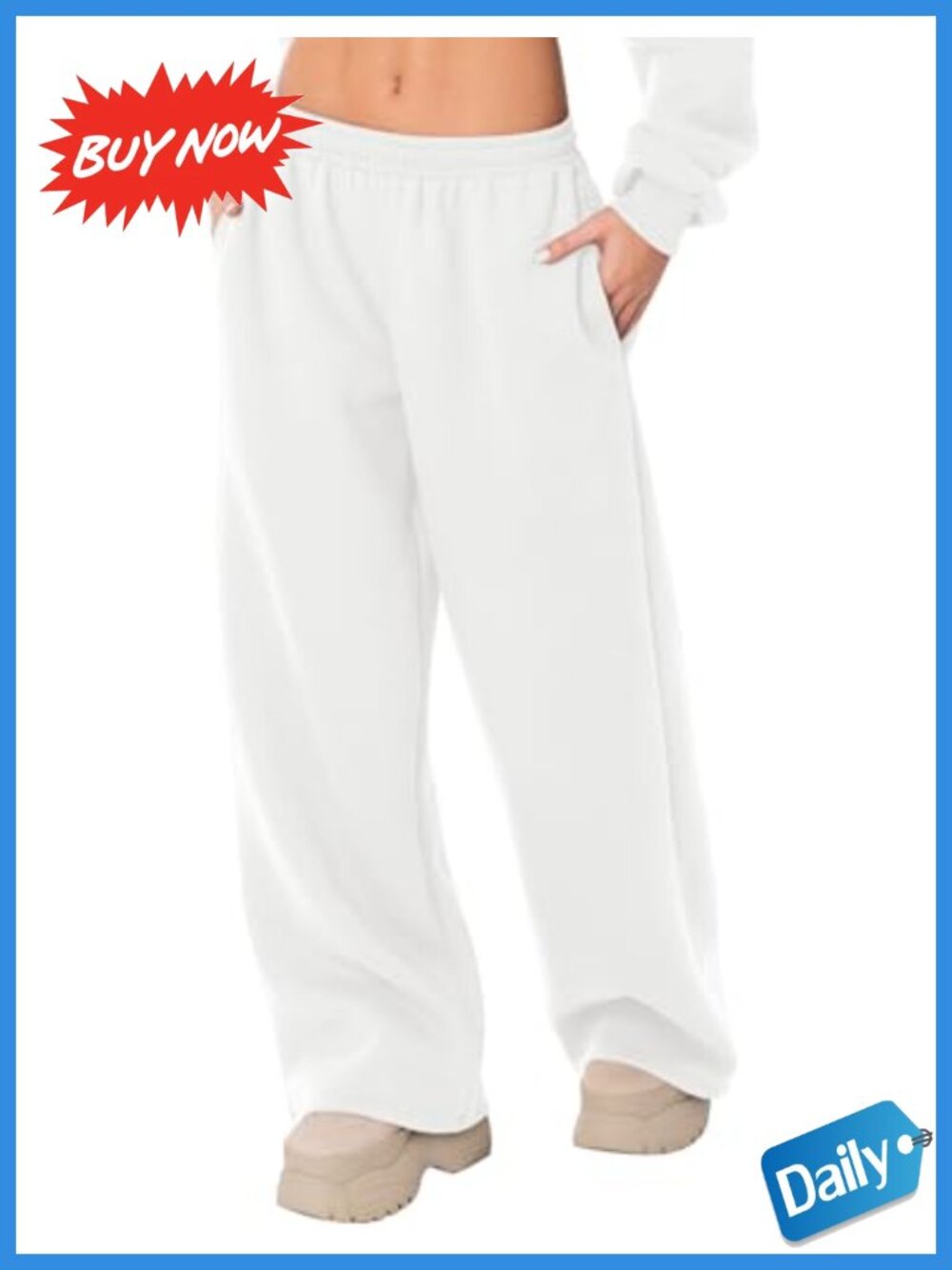 Fleece Wide Leg Sweatpants Low Rise Drawstring Pockets